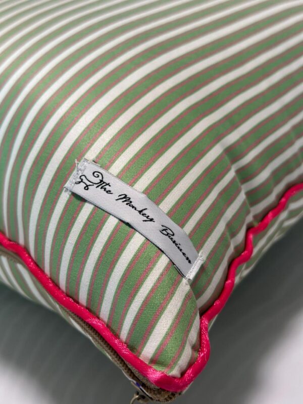 Stripes Green :cushion - Image 2