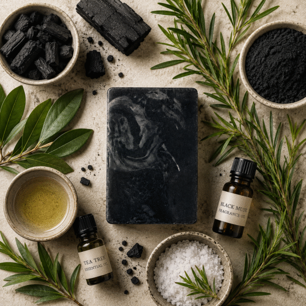 Charcoal, Tea Tree & Black Musk Soap